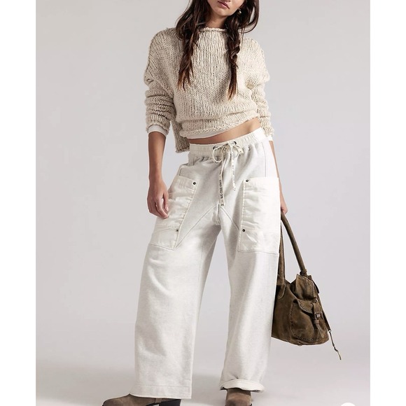 We The Free Pants - WE THE FREE Jet Set Women's XL Black Wide Leg Ankle Length Lounge Sweatpants NWT